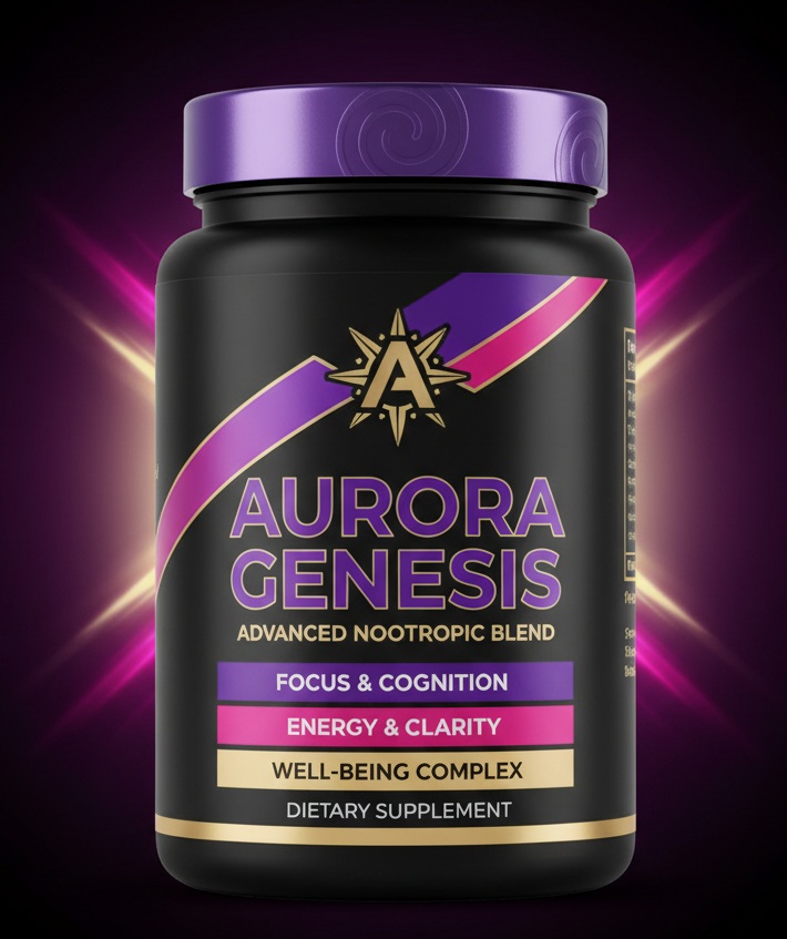 Aurora Genesis natural supplement bottle